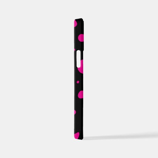 Vlekken en strepen in magenta en zwart iPhone hoesje (Rechterkant)