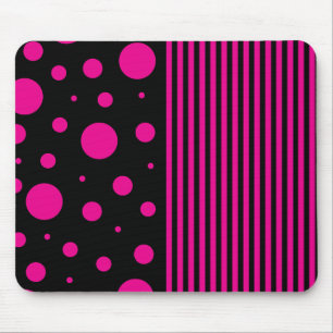 Vlekken en strepen in magenta en zwart muismat
