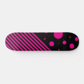 Vlekken en strepen in magenta en zwart persoonlijk skateboard (Horizontaal)