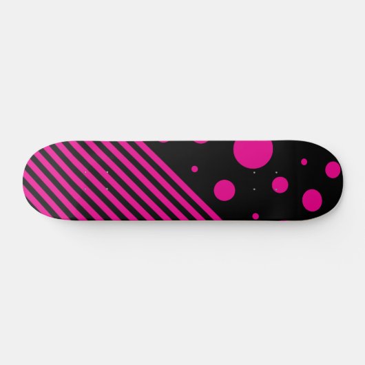 Vlekken en strepen in magenta en zwart persoonlijk skateboard (Horizontaal)
