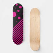 Vlekken en strepen in magenta en zwart persoonlijk skateboard (Voorkant)