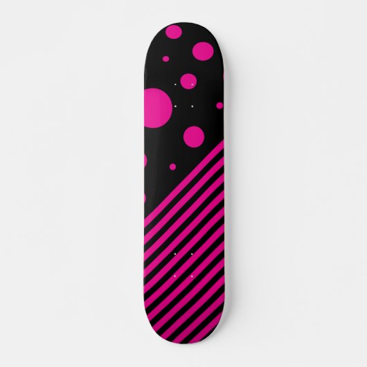 Vlekken en strepen in magenta en zwart persoonlijk skateboard (Voorkant)