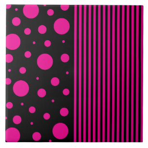 Vlekken en strepen in magenta en zwart tegeltje