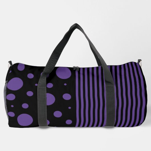 Vlekken en strepen in Paarse en zwarte Plunjezak (Achterkant)