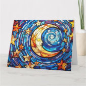 Vlekken glas kunst maan en sterren kaart (Achterkant)