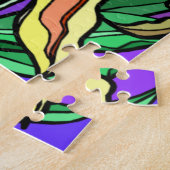 Vlekken glazen kleurrijke Lily Flower Legpuzzel (Zijkant)