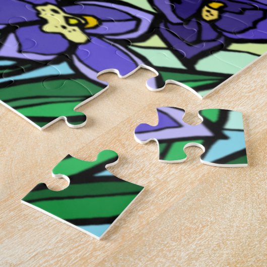 Vlekken Paarse dendrobiumventilator Legpuzzel (Zijkant)