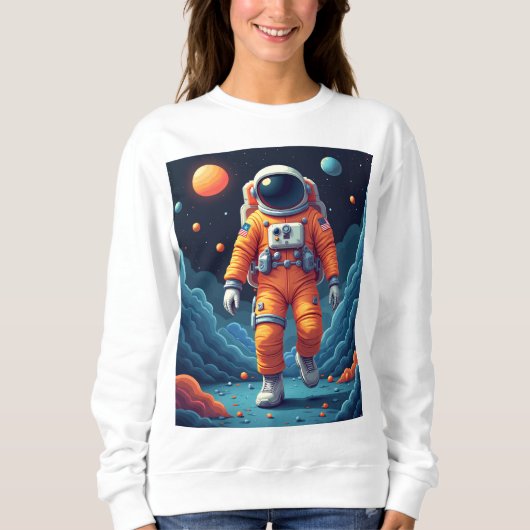 Vlekken Spaceman Vrouw Sweatshirt (Voorkant)