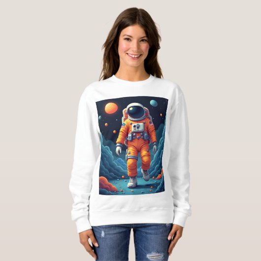 Vlekken Spaceman Vrouw Sweatshirt (Voorkant volledig)