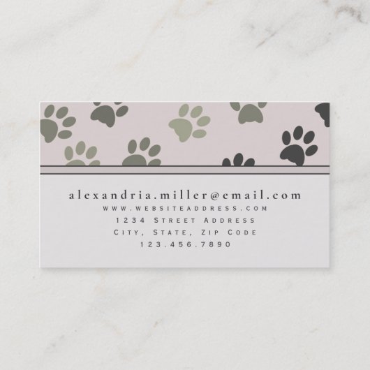 Vlekken van dieren | Blush roze Visitekaartje (Achterkant)