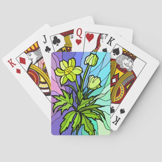 Vlekken van glas Daisy-spelkaarten Pokerkaarten (Achterkant)