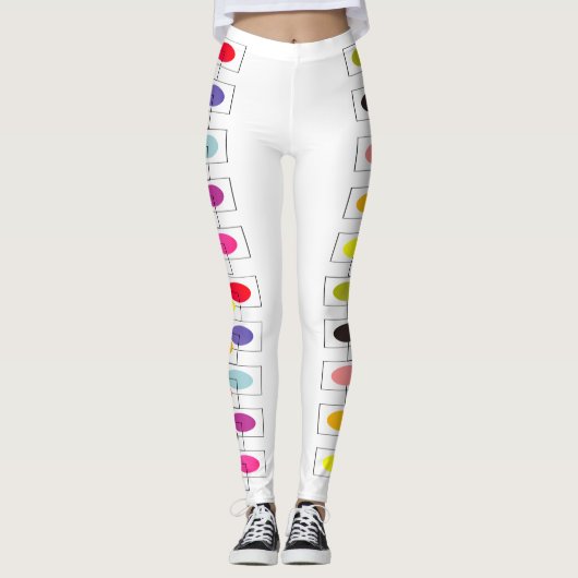 Vlekken & Vierkantjes ontwerp Leggings (Voorkant)