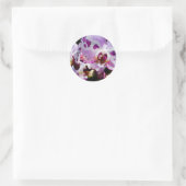 vlekkerige orchidee ronde sticker (Tas)