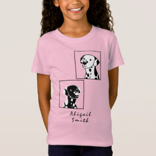 VLEKKERIGE ZWART-WITTE PUPPY HONDEN INGELIJST MET  T-SHIRT