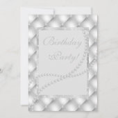 vlekparels elegant verjaarzilver kaart (Voorkant)