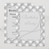vlekparels elegant verjaarzilver kaart (Voorkant / Achterkant)