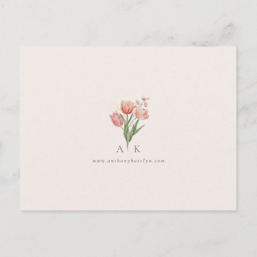 Vlentepauzale bruiloft Sparen de Foto van de Datum Aankondigingskaart (Achterkant)