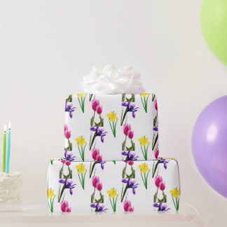Vlenteseizoen bloemen Tulp Irises Daffodils Craft Cadeaupapier