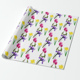 Vlenteseizoen bloemen Tulp Irises Daffodils Craft Cadeaupapier