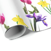 Vlenteseizoen bloemen Tulp Irises Daffodils Craft Cadeaupapier (Rol Hoek)