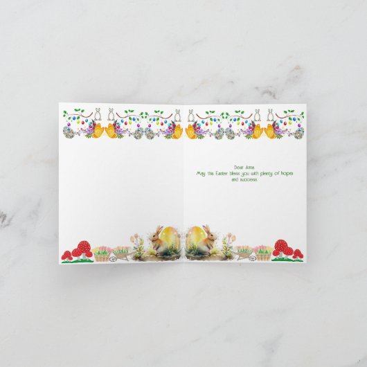 Vlenteseizoen Waterverf braal paaseieren decoratie Feestdagen Kaart (Binnen)