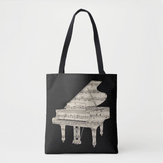 Vleugel en muzieknoten tote bag (Voorkant)