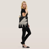 Vleugel en muzieknoten tote bag (Op model)