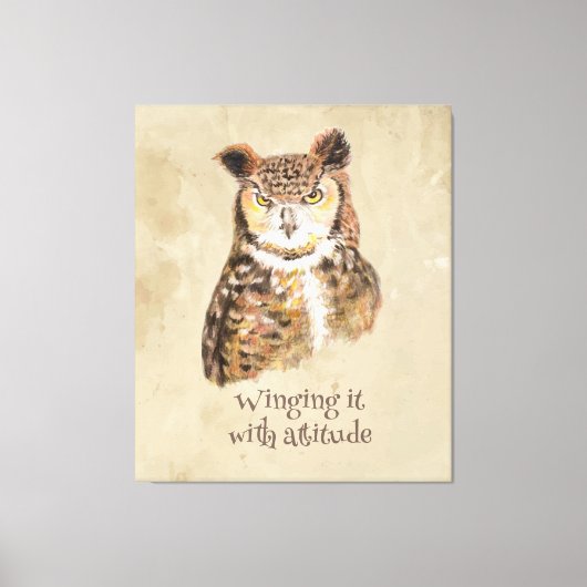Vleugel het met houding Uil Sassy Attitude Print (Voorkant)
