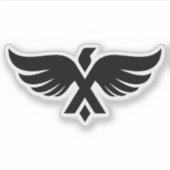 Vleugel Letter X Monogram Sticker (Voorkant)