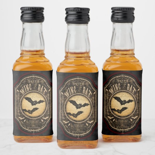 Vleugel van Bat Gothic Apothecary Halloween Likeurfles Etiket (Flessen)