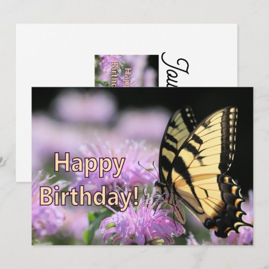 Vleugelaar van de bivlinder feestdagenkaart (Voorkant / Achterkant)