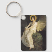 Vleugelfiguur gezeten op een rots van Abbott Thaye Sleutelhanger (Voorkant)