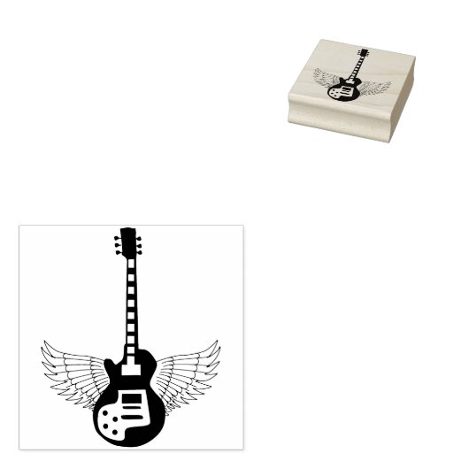 vleugelgitaarstempel rubberstempel (Gestempeld)
