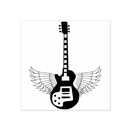 vleugelgitaarstempel rubberstempel (Afrduk)