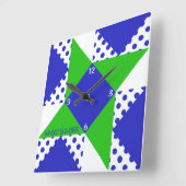 Vleugelig Vierkant- Blauw & Groen Vierkante Klok (Hoek)