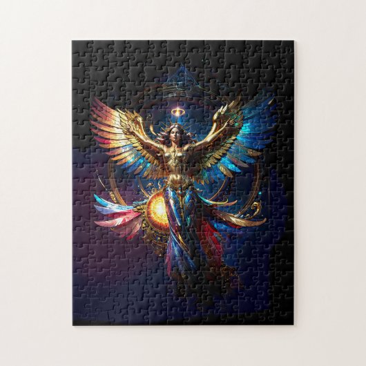 Vleugelige Engel van de Vrijheid Fantasy Kunst Legpuzzel (Verticaal)
