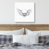 Vleugelige Schedel Canvas Afdruk (Insitu (Slaapkamer))