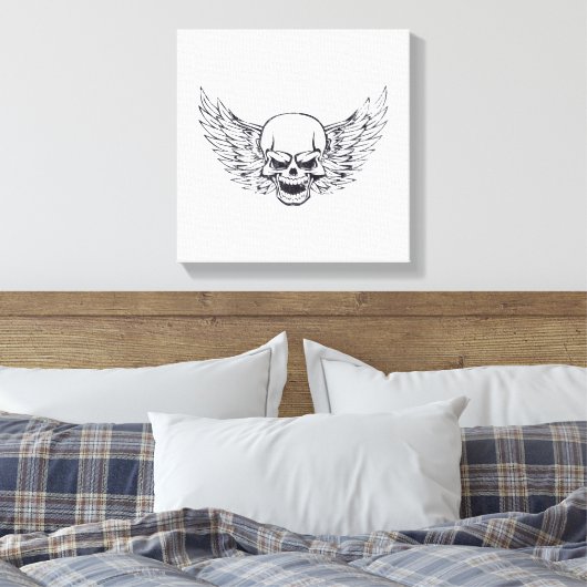 Vleugelige Schedel Canvas Afdruk (Insitu (Slaapkamer))