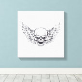 Vleugelige Schedel Canvas Afdruk (Insitu (Houten vloer))