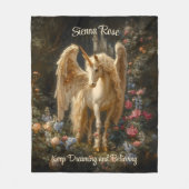 Vleugelpaard  Renaissance vergulde eenhoorn Fleece Deken (Voorkant)