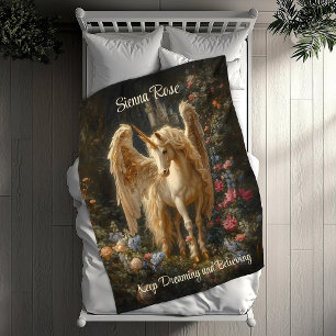 Vleugelpaard  Renaissance vergulde eenhoorn Fleece Deken