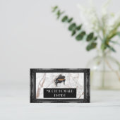 vleugelpiano | Marmer en klassiek zwart Lijst Visitekaartje (Staand voorkant)