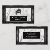 vleugelpiano | Marmer en klassiek zwart Lijst Visitekaartje (Voorkant / Achterkant)