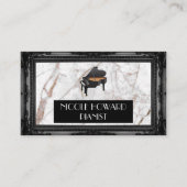 vleugelpiano | Marmer en klassiek zwart Lijst Visitekaartje (Voorkant)