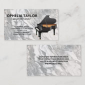 vleugelpiano | Marmeren leisteen achtergrond Visitekaartje (Voorkant / Achterkant)