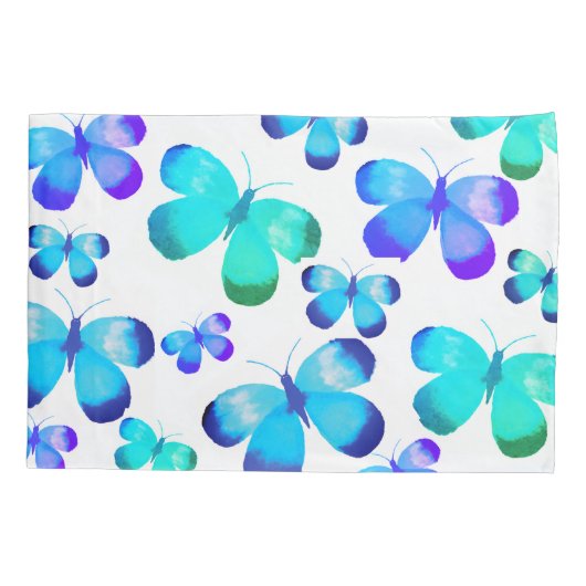 Vleugelpiloot met blauwe schaduwvleugel kussensloop (Achterkant)