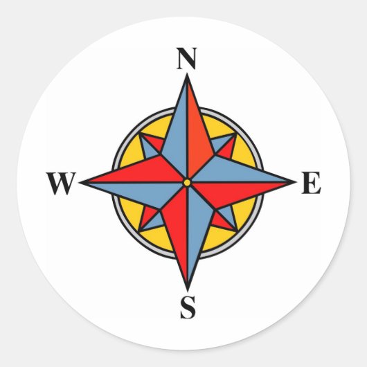 vleugelroos ronde sticker (Voorkant)