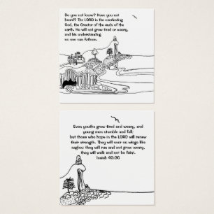 Vleugels als adelaars Christelijke notecard Vierkante Visitekaartjes