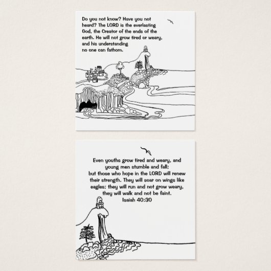 Vleugels als adelaars Christelijke notecard Vierkante Visitekaartjes (Voorkant /achterkant)