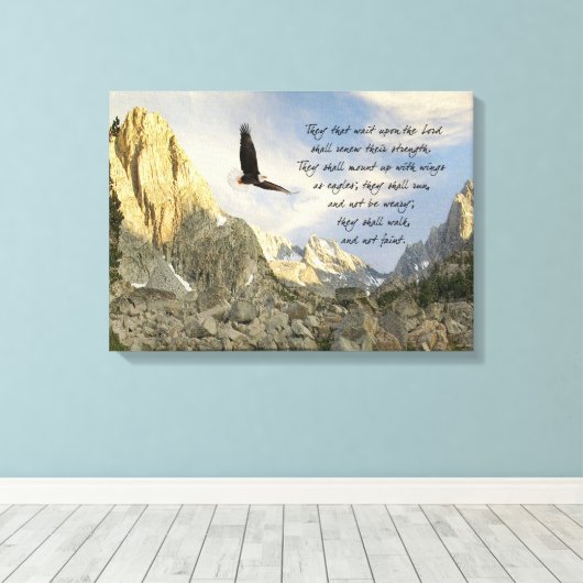 Vleugels als adelaars Jesaja 4o Canvas Afdruk (Insitu (Houten vloer))